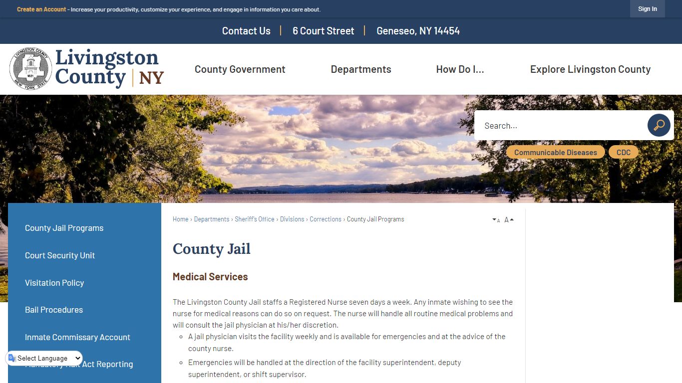 County Jail | Livingston County, NY - Official Website