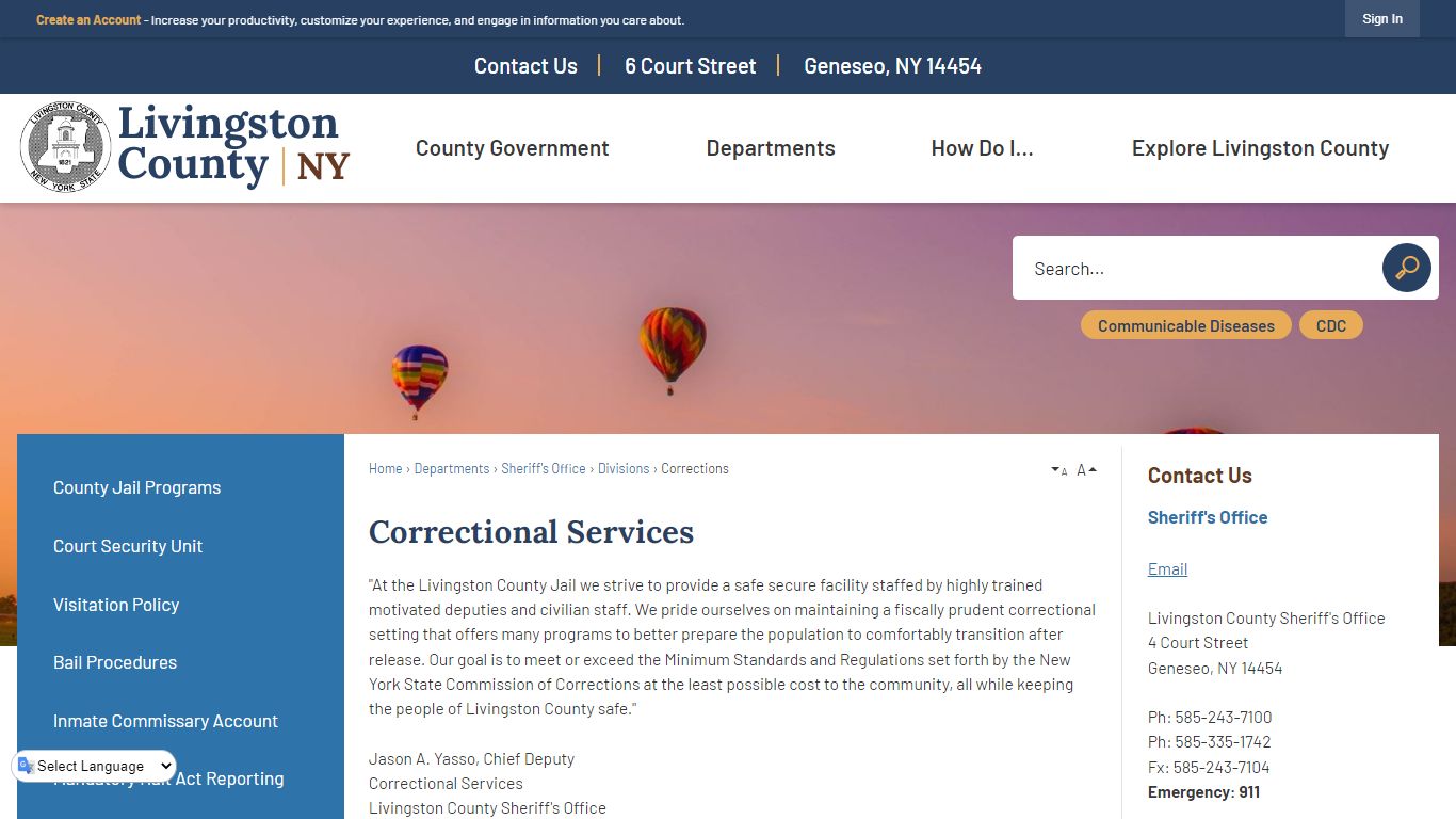 Correctional Services | Livingston County, NY - Official Website