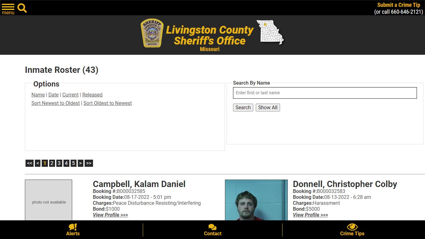 Inmate Roster - Livingston County Missouri Sheriff